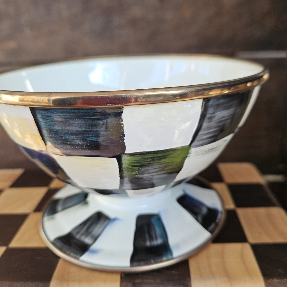 Mackenzie Childs Courtly Check Ice Cream Dish - Picture 5 of 8